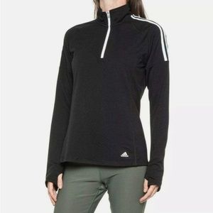ADIDAS Women's French Terry UPF-50 Quarter 1/4 Zip Golf Pullover Top Size L
